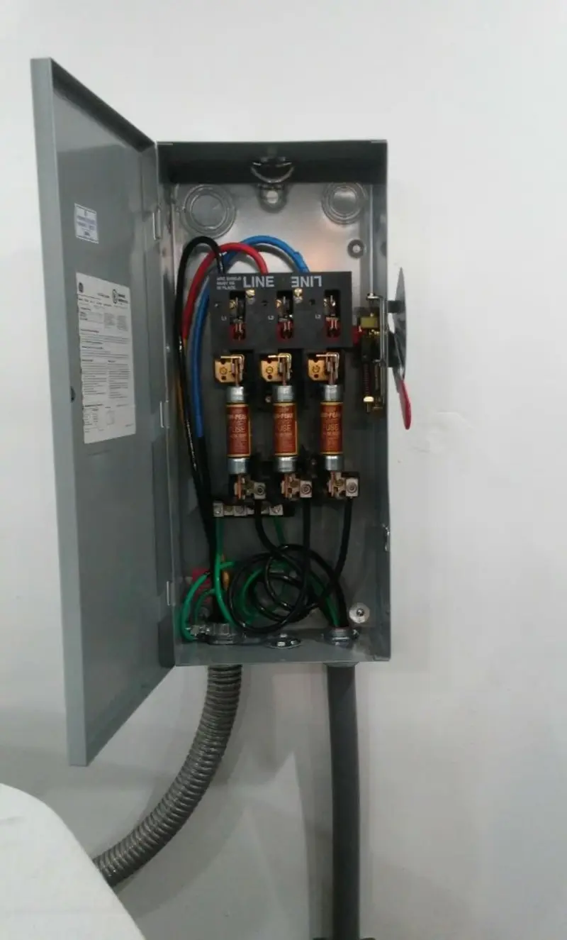 Three-phase disconnect switch installed for Smoke Detector Installation in The Villages